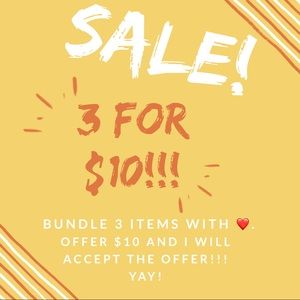 ❤️SALE!!!!❤️ 3 FOR $10!!!!